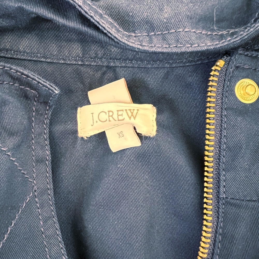 J. Crew Navy Hooded Utility Jacket - Size XS - Picture 2 of 3
